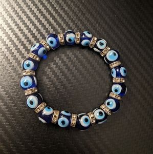 Evil Eye Glass Bead Bracelet